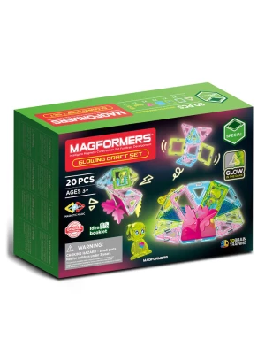 MAGFORMERS 20-częściowy zestaw magnetyczny "Glowing Craft Set" - 3+ rozmiar: onesize