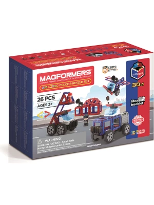 MAGFORMERS 26-częściowy zestaw magnetyczny "Police & Rescue" - 3+ rozmiar: onesize