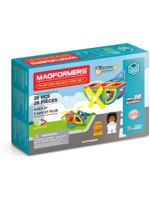 MAGFORMERS 28-częściowy zestaw magnetyczny "Magformers Aviation Adventure" - 3+ rozmiar: onesize