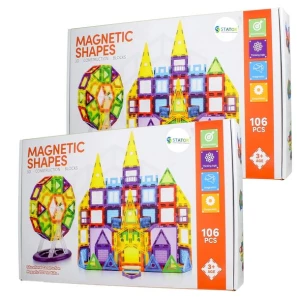 Magnetyczne Klocki KONSTRUKCYJNE 3D ZESTAW XXL MAGNETIC TILES 212 Sztuk