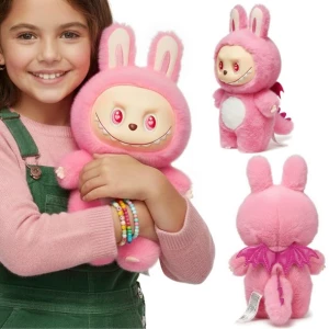 MASKOTKA LABUBU PLUSZAK SMOK 30CM RÓŻOWA PRZYTULANKA MIĘKKA – PREZENT
