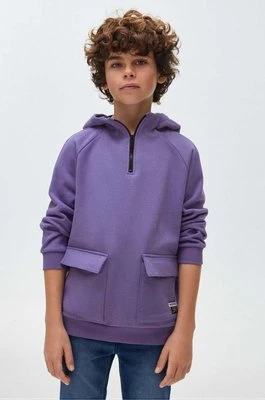 Mayoral bluza dziecięca kolor fioletowy z kapturem gładka