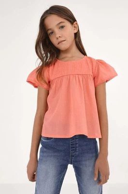 Mayoral bluzka bawełniana dziecięca kolor pomarańczowy gładka
