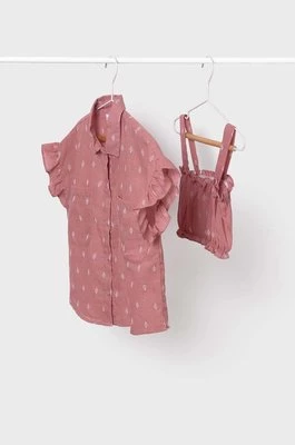 Mayoral top + koszula dziecięca kolor różowy wzorzysta
