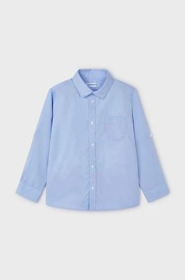 Mayoral koszula bawełniana dziecięca kolor niebieski