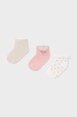 Mayoral skarpetki niemowlęce 3-pack kolor różowy