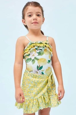 Mayoral spódnica bawełniana dziecięca kolor żółty mini prosta