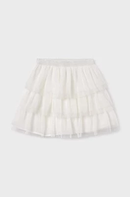 Mayoral spódnica dziecięca kolor beżowy mini rozkloszowana
