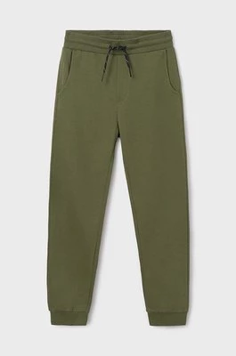 Mayoral spodnie dresowe dziecięce kolor zielony melanżowe