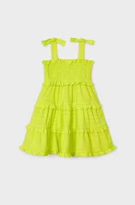 Mayoral sukienka dziecięca kolor zielony mini prosta