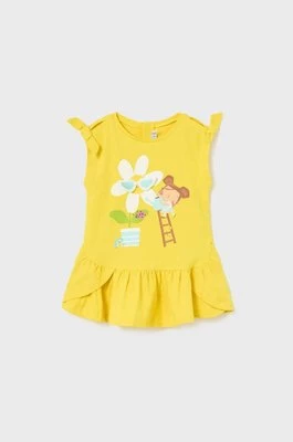 Mayoral sukienka niemowlęca kolor żółty mini prosta