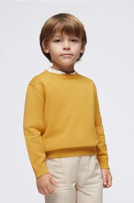Mayoral sweter bawełniany dziecięcy kolor żółty lekki