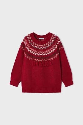 Mayoral sweter dziecięcy kolor czerwony ciepły
