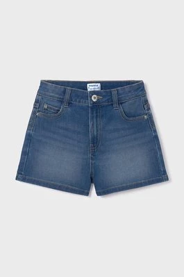 Mayoral szorty jeansowe dziecięce kolor niebieski gładkie