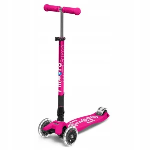 ﻿Micro - Składana hulajnoga Maxi Deluxe LED - Shocking Pink