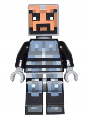 Minifigurka "Male with Black and Silver Armor" min038 z serii Minecraft