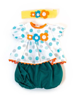 Miniland Ubranko w kolorze biało-zielono-żółtym dla lalki - 3+ rozmiar: onesize