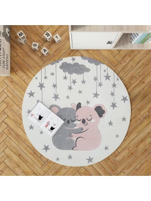 Mioli Dywan "Woopamuk" w kolorze biało-szaro-jasnoróżowym rozmiar: 80x80 cm