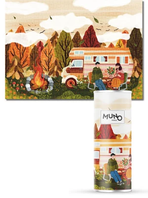 Muno Puzzle Jesienny Chill Camper by Katarzyna Bednarska 1000 el. w ozdobnej MUNO puzzle