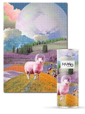 Muno Puzzle Space Sheep by Agnieszka Osiecka 1000 el. w ozdobnej tubie MUNO puzzle