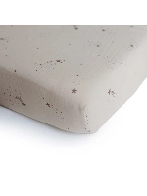 mushie Prześcieradło w kolorze beżowym na gumce - 100 x 40 cm rozmiar: onesize
