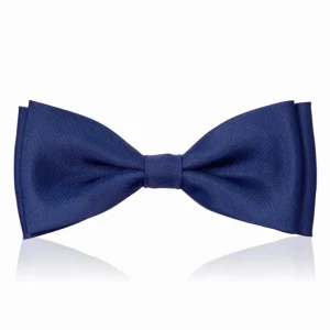 Muszka Chłopięca Dziecięca Elegancka Mucha Gładka Matowa Polska Granatowa