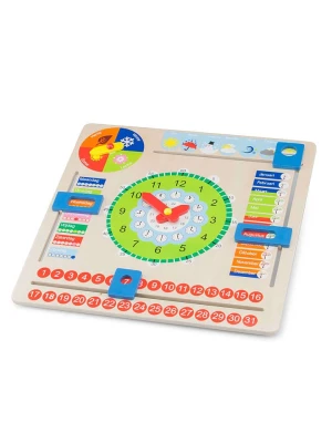 New Classic Toys Zegar z kalendarzem w różnych kolorach - 3+ rozmiar: onesize