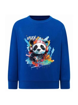 Niebieska chłopięca bluza z nadrukiem - Panda TUP TUP