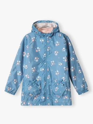 Niebieska kurtka dla dziewczynki 3w1 w drobne kwiaty 5.10.15.