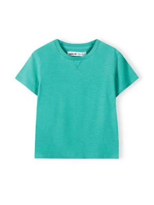 Niebieski t-shirt bawełniany basic dla niemowlaka Minoti