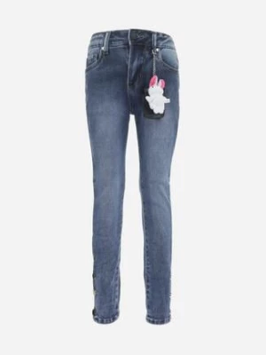 Niebieskie Jeansy Skinny z Saszetką Piko