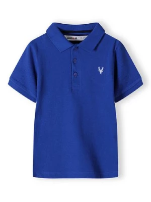 Niemowlęca koszulka polo bawełniana z krótkim rękawem- niebieska Minoti