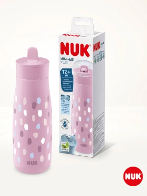 NUK Bidon "Mini-Me Flip Cup Dots" w kolorze fioletowym - 450 ml rozmiar: onesize