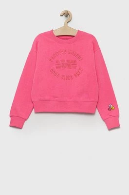 OVS bluza dziecięca kolor różowy z nadrukiem