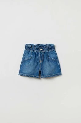 OVS szorty jeansowe dziecięce kolor niebieski gładkie