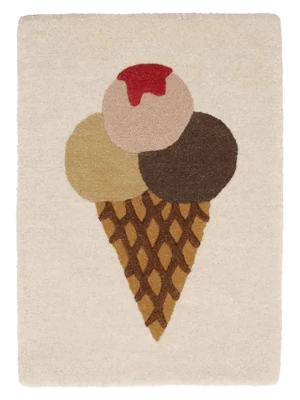 OYOY mini Dywan wełniany "Ice Cream Tufted" ze wzorem 65 x 45 cm rozmiar: onesize