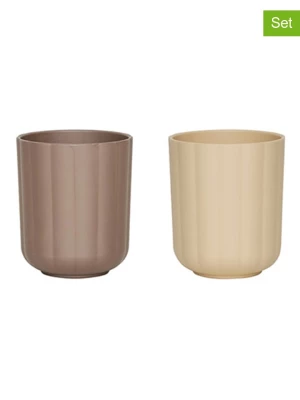 OYOY mini Kubki edukacyjne (2 szt.) "Pullo" w kolorze brązowo-beżowym - 12 m+ rozmiar: onesize