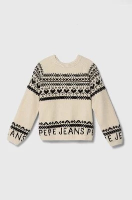 Pepe Jeans sweter dziecięcy kolor beżowy