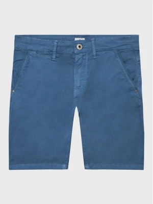 Pepe Jeans Szorty materiałowe Blueburn Short PB800726C75 Niebieski Regular Fit