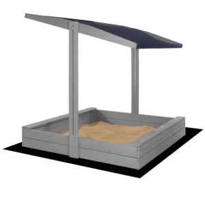 Piaskownica drewniana z daszkiem 120x120 cm z ławeczkami, funkcją zamyknia,