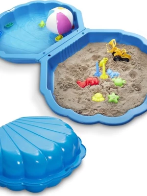 Piaskownica Ogrodowa Duża XL Basen 2w1 Muszelka Zamykana Podwójna Niebieska