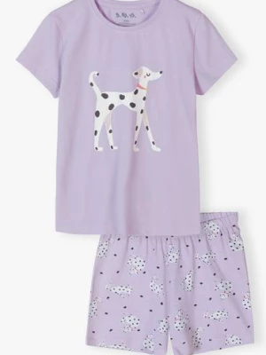 Piżama dla dziewczynki - fioletowa w dalmatyńczyki - 5.10.15.