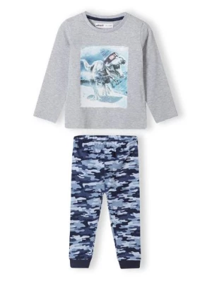 Piżama z długim rękawem oraz nadrukiem T-rexa dla chłopca Minoti
