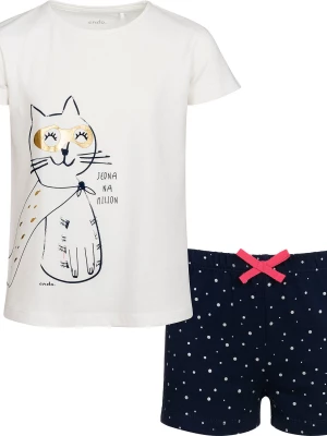 Piżama z krótkim rękawem dla dziewczynki, z kotem bohaterem, 2-8 lat Endo