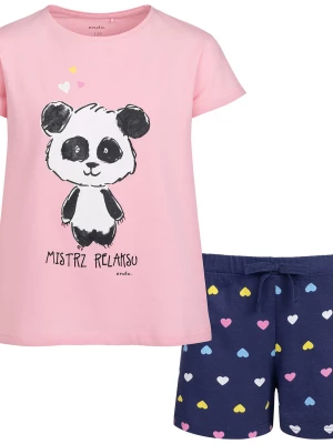 Piżama z krótkim rękawem dla dziewczynki, z misiem panda, różowa 9-13 lat Endo