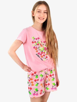 Piżama z krótkim rękawem dla dziewczynki, z sercem, różowa 9-13 lat Endo