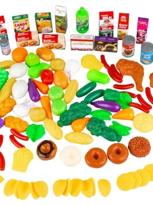 PLASTIKOWE WARZYWA OWOCE ZABAWKI KUCHNIA 120EL