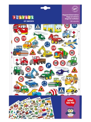 Playbox Zestaw naklejek (500 szt.) "Vehicles" rozmiar: onesize