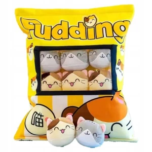 PODUSZKA PUDDING Z MASKOTKAMI PLUSZAK DLA DZIECKA KOTKI PRZYTULANKA PREZENT