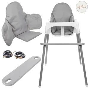 Poduszka z Wypełnieniem do Krzesełka IKEA Antilop + Podnóżek SZARY zestaw